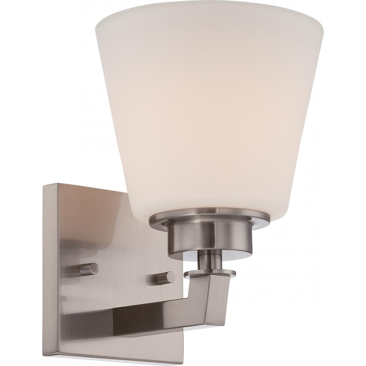 Nuvo 60-5451 Mobili - 1 Light Vanity with Satin White Glass - Brushed Nickel Finish