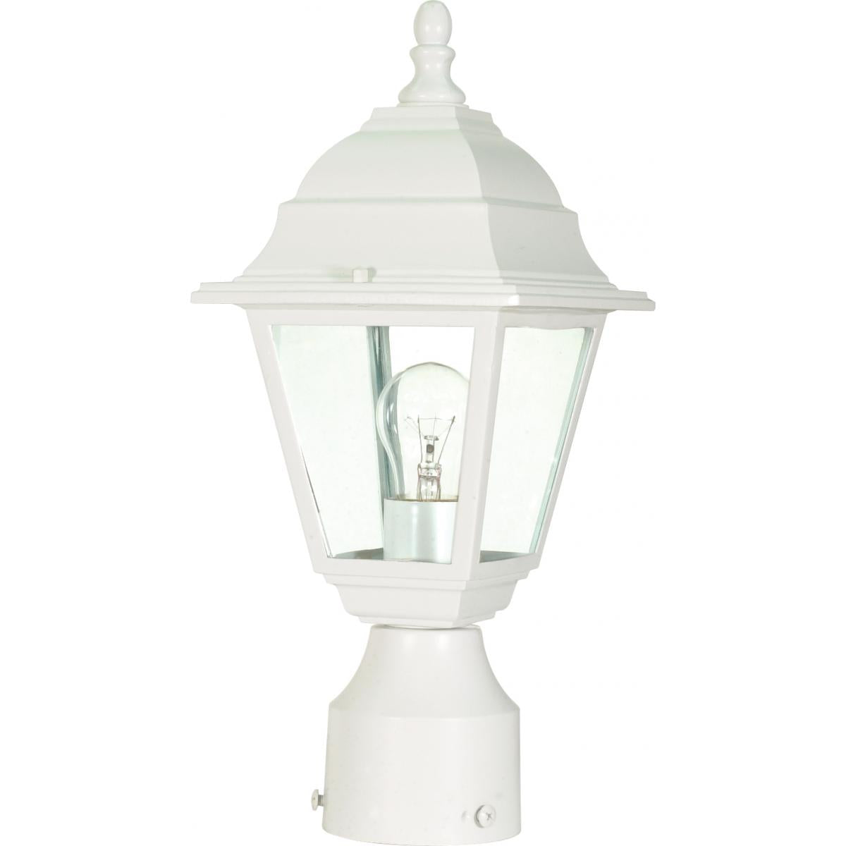 Nuvo 60-546 Briton 14" Post Lantern - White Finish - 1 Light - Clear Glass - 60W Max