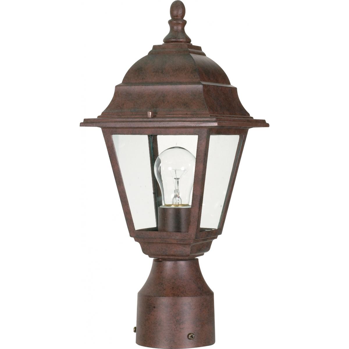 Nuvo 60-547 Briton 14" Post Lantern - Old Bronze Finish - 1 Light - Clear Glass - 60W Max