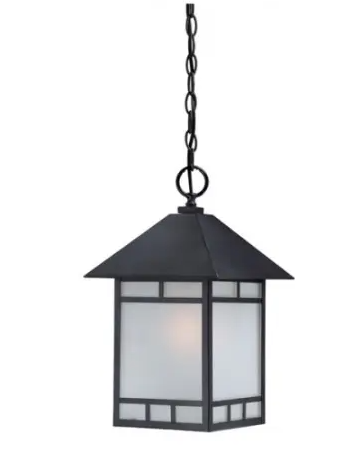 Nuvo 60-5604 Drexel Outdoor Hanging Light Fixture, Stone Black, Frosted Seed Glass
