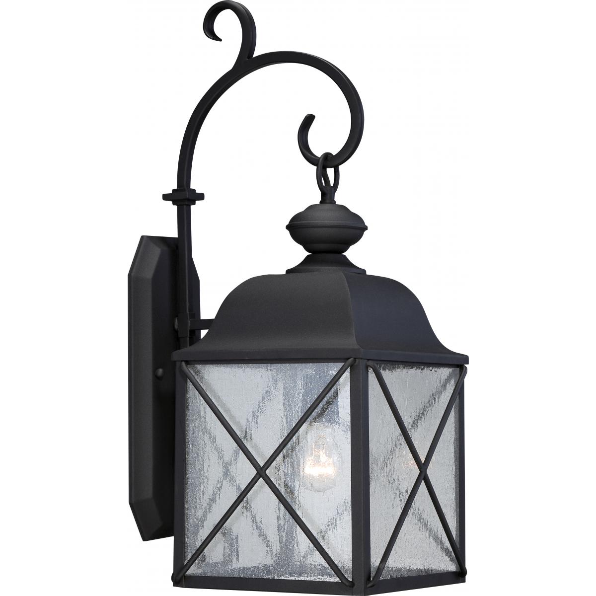 Nuvo 60-5622 Wingate - 1 Light 8" Wall Lantern with Clear Seed Glass, Textured Black Finish, 100W, 120V