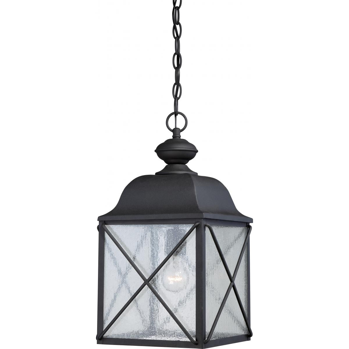 Nuvo 60-5624 Wingate - 1 Light Hanging Lantern with Clear Seed Glass, Textured Black Finish, 100W, 120V