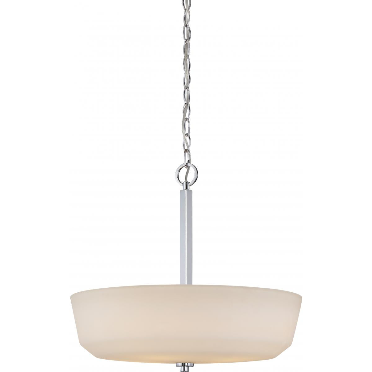 Nuvo 60-5807 Willow - 4 Light Pendant with White Glass, Polished Nickel Finish, 60W, 120V