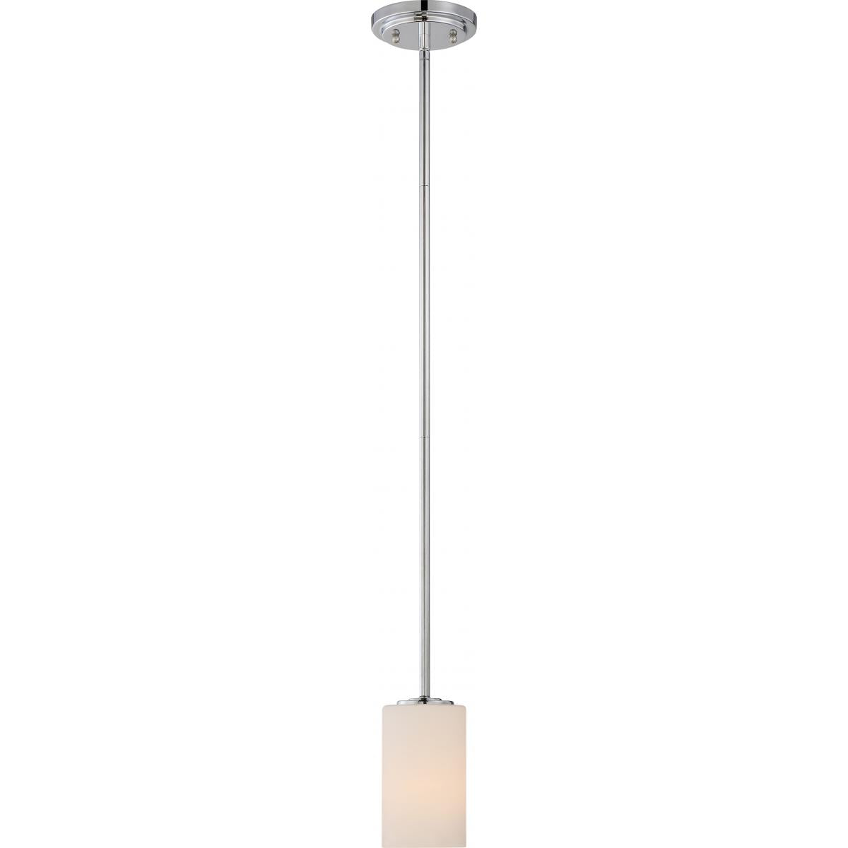 Nuvo 60-5808 Willow - 1 Light Mini Pendant with White Glass, Polished Nickel Finish, 100W, 120V