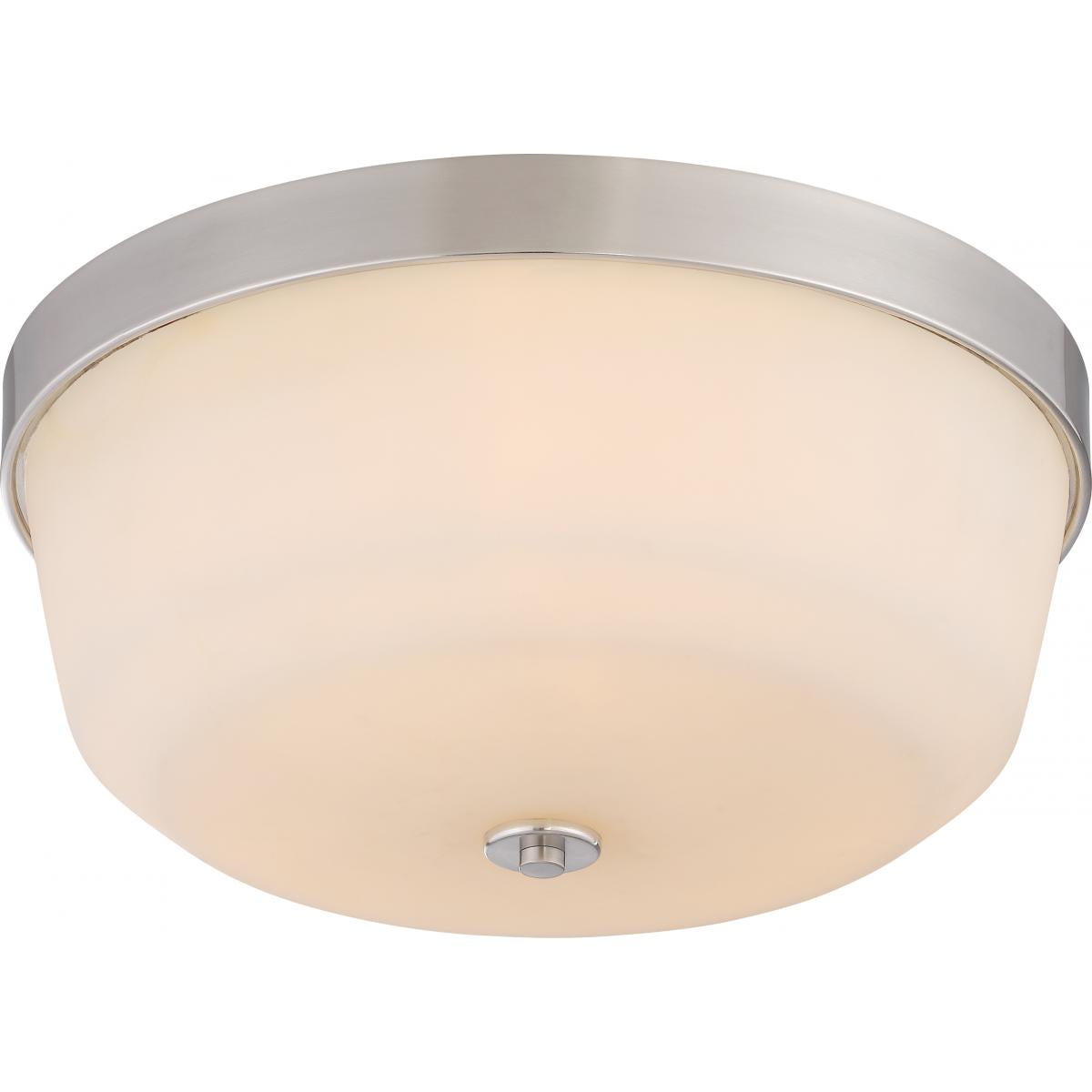 Nuvo 60-5824 Laguna - 3 Light Flush Mount with White Glass, Brushed Nickel Finish, 60W, 120V