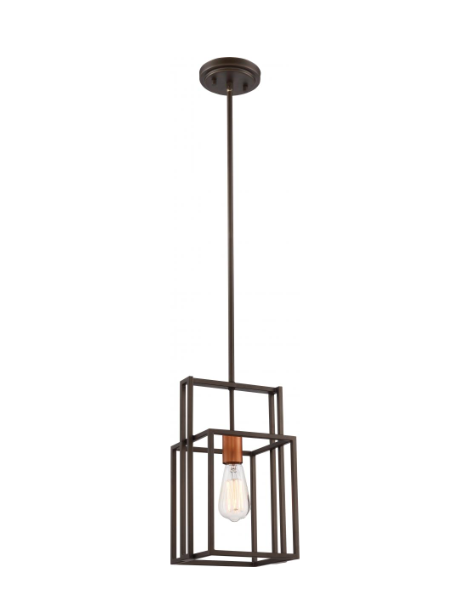 Nuvo 60-5855 Lake - 1 Light Mini Pendant - Bronze Finish with Copper Accents