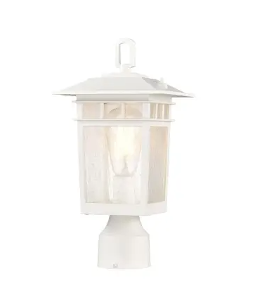 Nuvo 60-5954 14-in Cove Neck SM Outdoor Post Light Fixture w/o Bulb, 120V, White