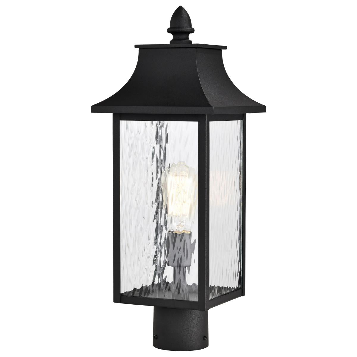 Nuvo 60-5995 Austen Collection Outdoor 20 Inch Post Lantern with Clear Water Glass, Matte Black Finish, 100W, 120V