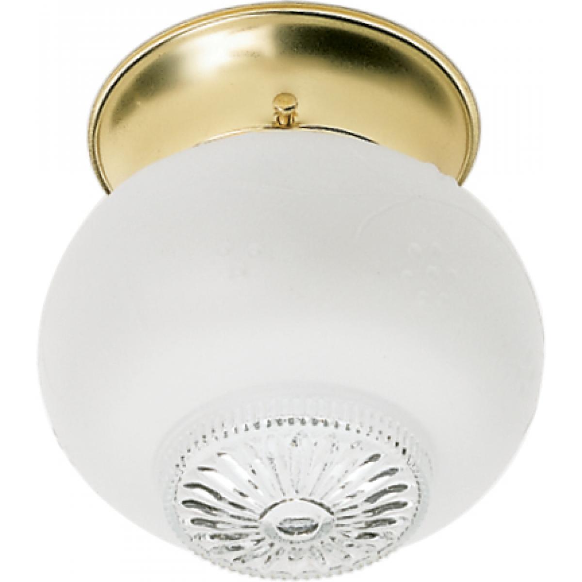 Nuvo 60-6029 1 Light 6" Ceiling Fixture with Clear Bottom Squat Ball, Polished Brass Finish, 60W, 120V