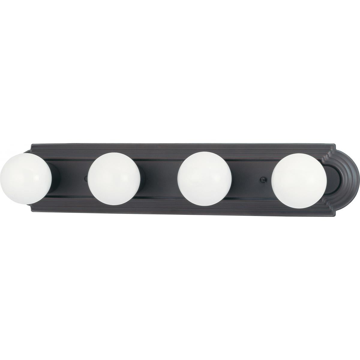 Nuvo 60-6081 4-Light Racetrack Vanity Fixture - 24" Mahogany Bronze, 100W Max, 120V, Damp Location Rated