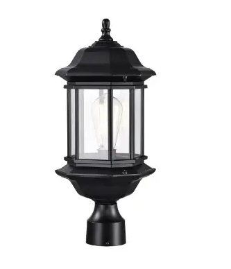 Nuvo 60-6115 18.5-in Hopkins LG Outdoor Post Light Fixture w/o Bulb, Voltage 120V, Matte Black