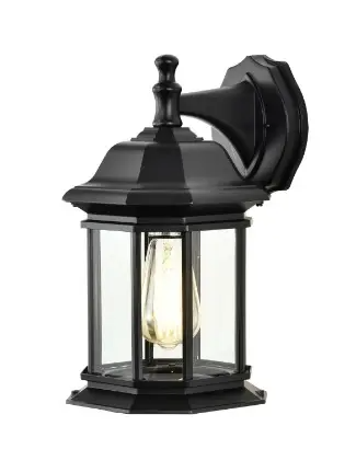 Nuvo 60-6119 12-in Hopkins SM Outdoor Lantern Fixture w/o Bulb, Voltage 120V, Matte Black
