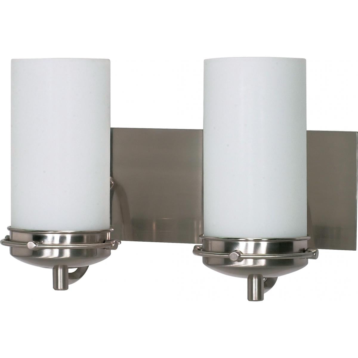 Nuvo 60-612 Polaris 2 Light Vanity - Brushed Nickel Finish - Satin Frosted Glass - 100W Max