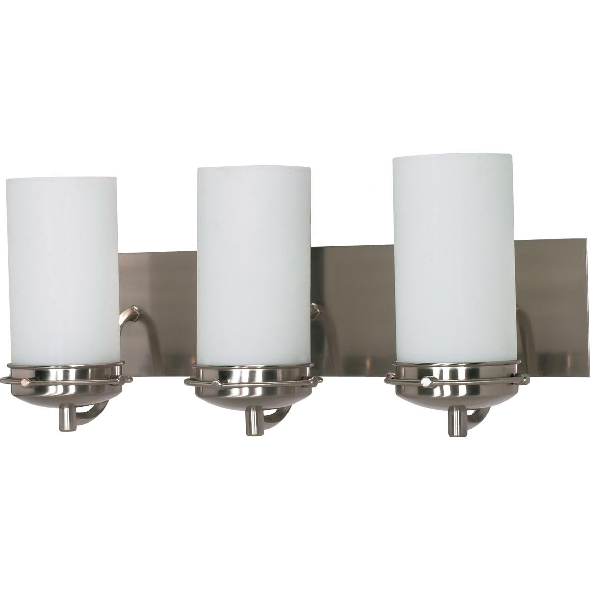 Nuvo 60-613 Polaris 3 Light Vanity - Brushed Nickel Finish - Satin Frosted Glass - 100W Max