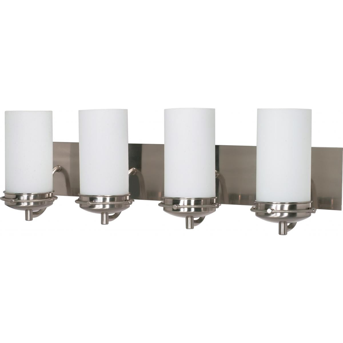 Nuvo 60-614 Polaris 4 Light Vanity - Brushed Nickel Finish - Satin Frosted Glass - 100W Max