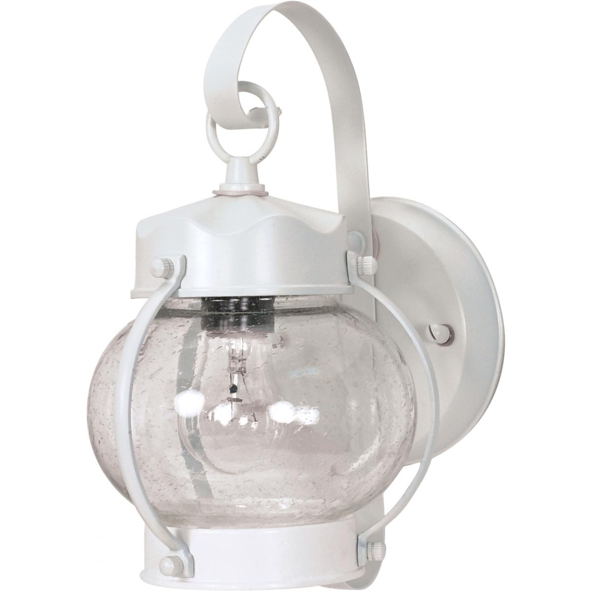 Nuvo 60-630 1 Light 11" Onion Lantern - Clear Seeded Glass - White Finish - Wall Lantern