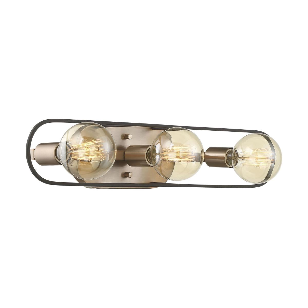 Nuvo 60-6653 Chassis- 3 Light Vanity - Copper Brushed Brass and Matte Black Finish