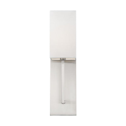 Nuvo 60-6691 Vesey 1 Light Wall Sconce – White Linen Shade, Brushed Nickel Finish, 60W Max, 120V