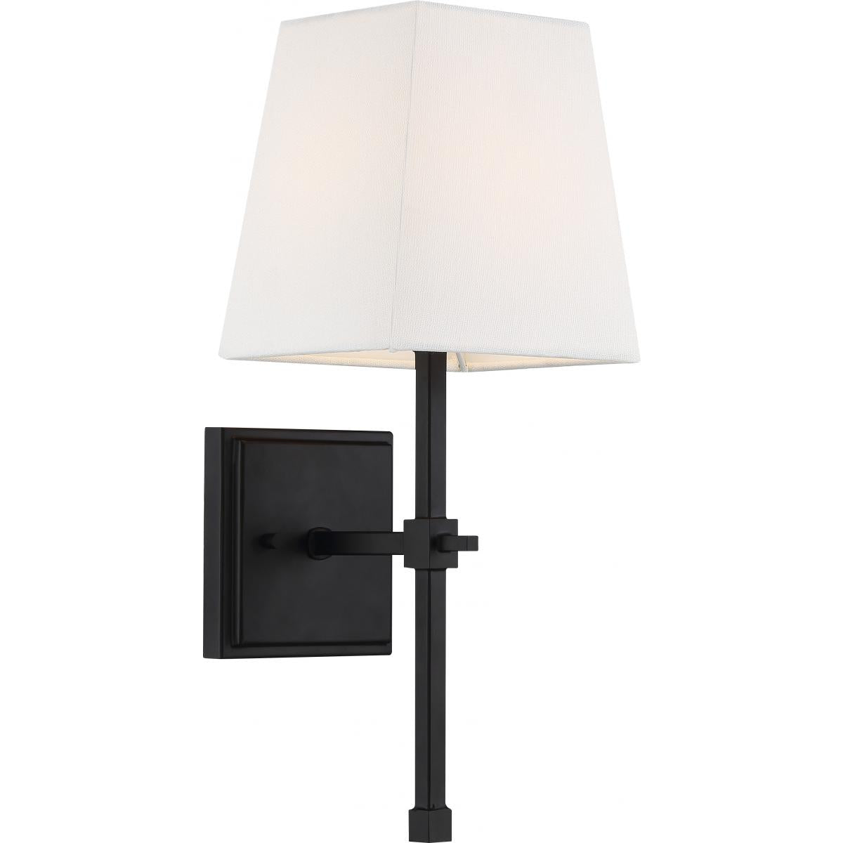 Nuvo 60-6709 Highline 1 Light Vanity – White Linen Shade, Aged Bronze Finish, 60W Max, 120V