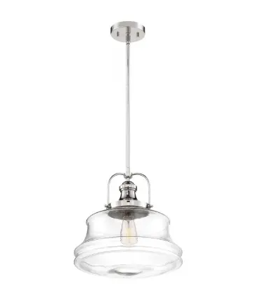 Nuvo 60-6758 Basel Series Pendant Light w/ Clear Glass, Wattage 100W, Polished Nickel