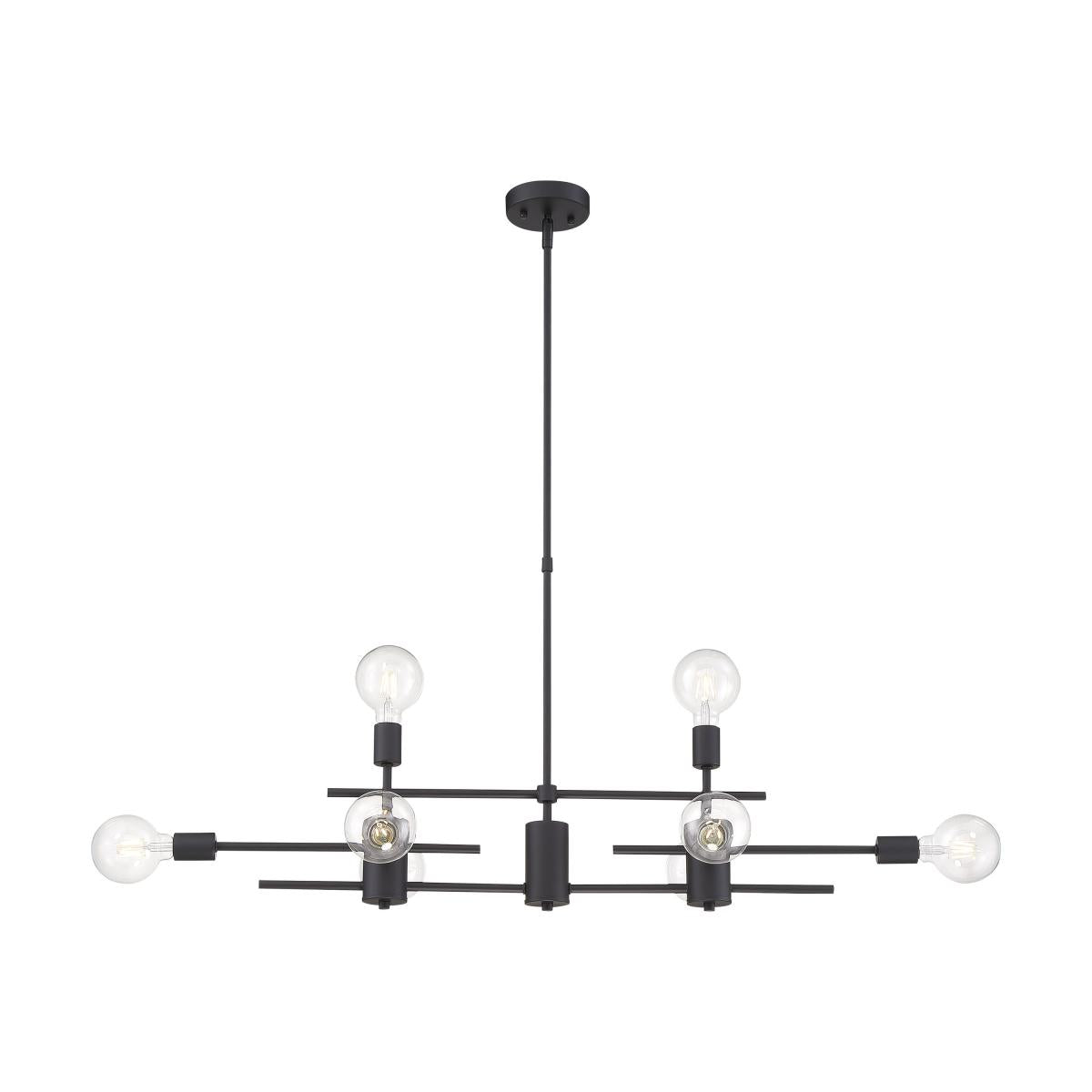 Nuvo 60-6862 Delphi 8 Light Island Pendant – Black Finish, 60W Max, 120V