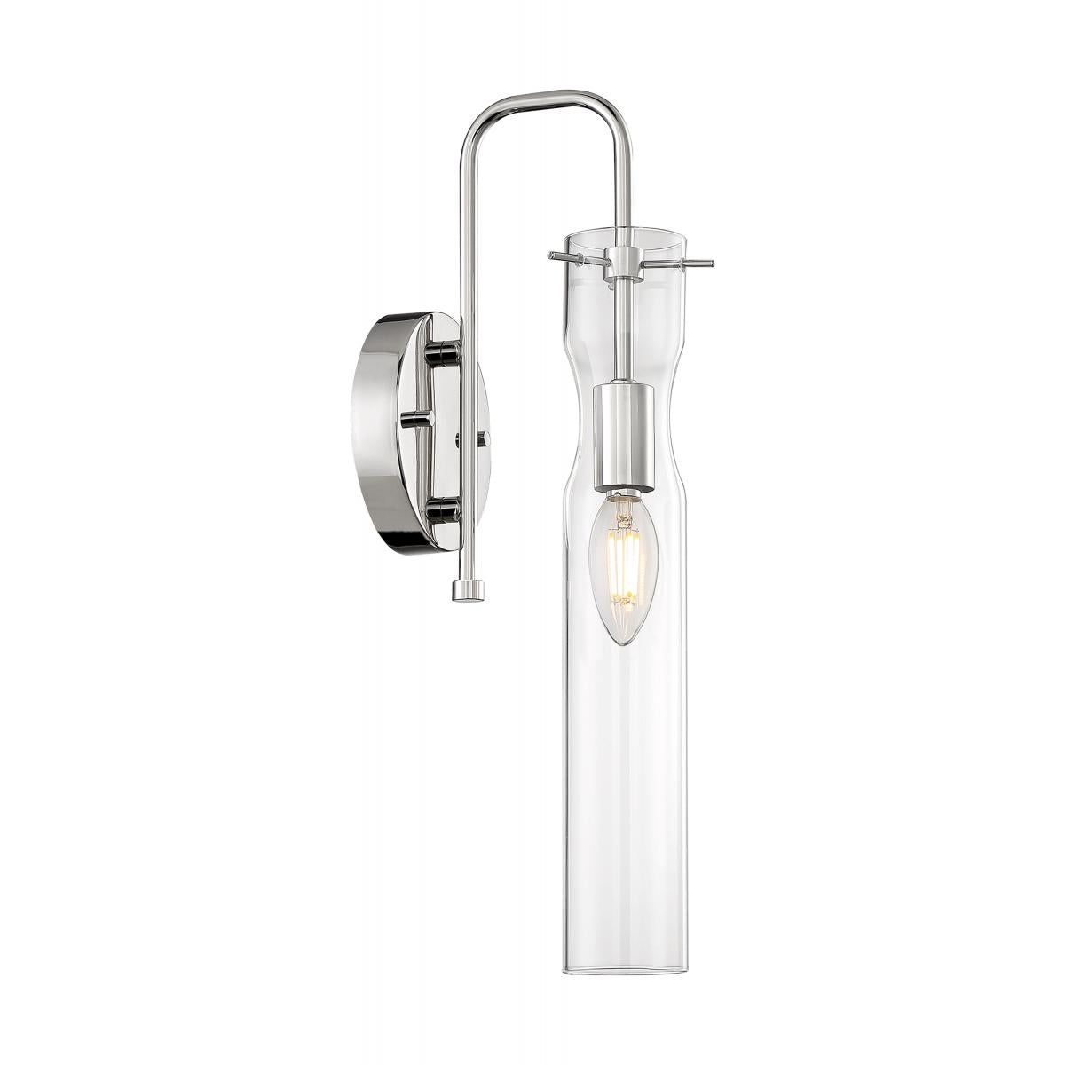 Nuvo 60-6865 Spyglass 1 Light Sconce – Polished Nickel Finish, 60W Max, 120V