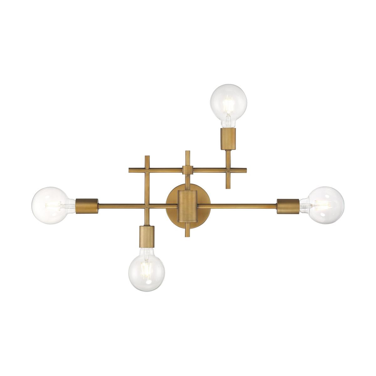 Nuvo 60-6871 Delphi 4 Light Vanity – Aged Gold Finish, 60W Max, 120V