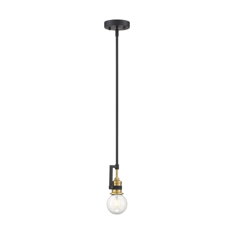 Nuvo 60-6975 Intention Mini Pendant Fixture - Warm Brass / Black