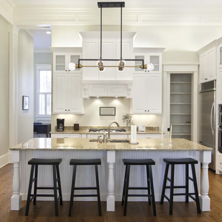 Nuvo 60-6977 Intention 6-Light Island Pendant - Warm Brass / Black