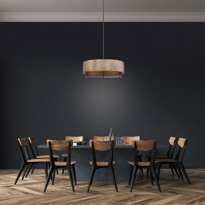 Nuvo 60-6980 Barrique 5-Light Pendant - Black / Honey Wood