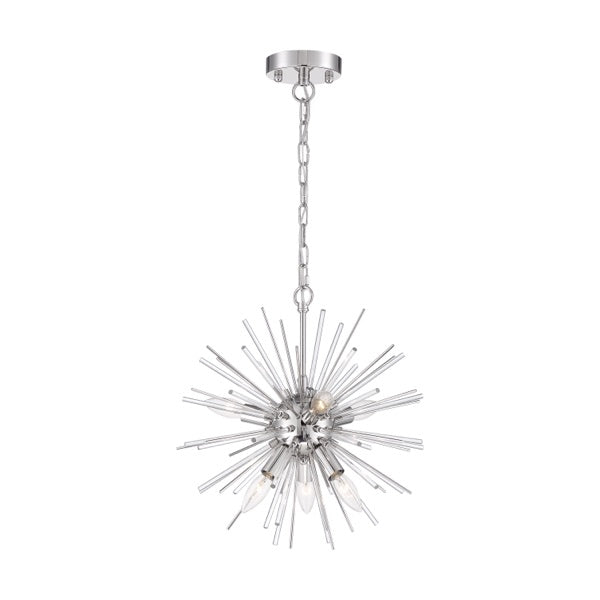 Nuvo 60-6991 Cirrus 6-Light Chandelier - Polished Nickel / Clear Glass Shade
