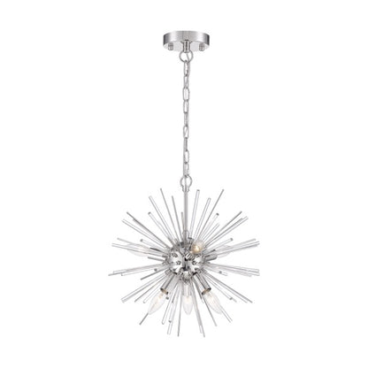 Nuvo 60-6991 Cirrus 6-Light Chandelier - Polished Nickel / Clear Glass Shade