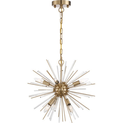 Nuvo 60-6992 Cirrus 6-Light Chandelier - Brass / Clear Glass Shade