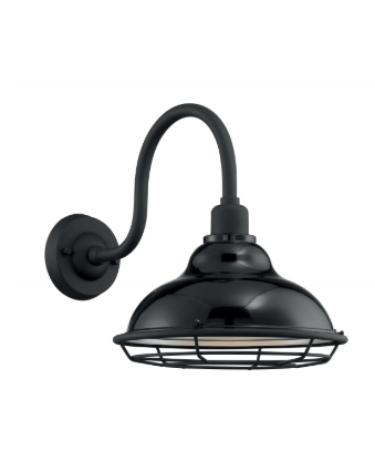 Nuvo 60-7002 Newbridge - 1 Light Large Sconce with- Black and Silver & Black Accents Finish