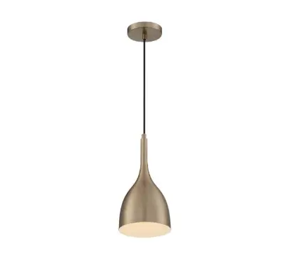 Nuvo 60-7076 Bellcap Series Pendant Light, Wattage 60W, Burnished Brass