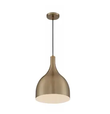 Nuvo 60-7077 Bellcap Series Large Pendant Light, 100W, Burnished Brass