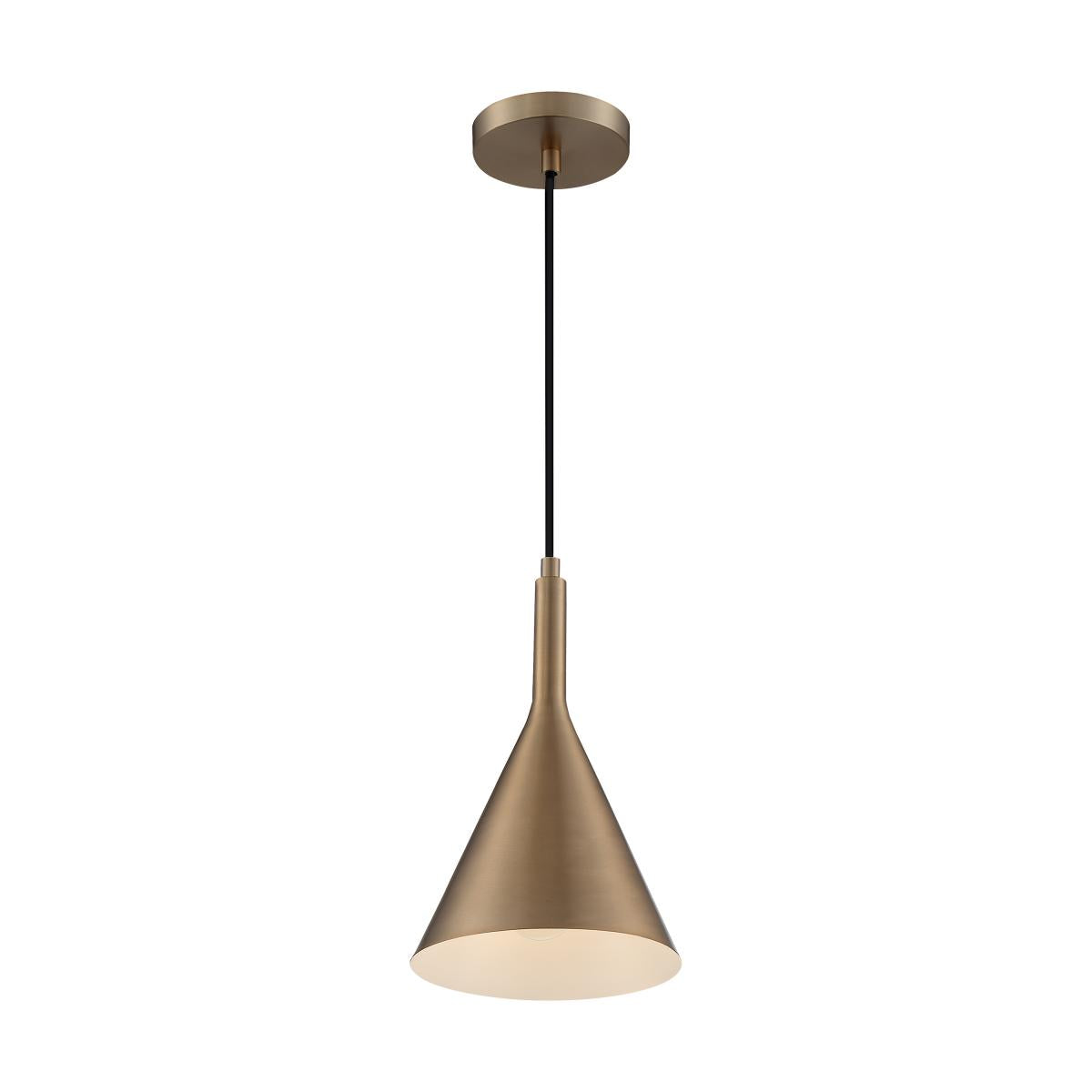 Nuvo 60-7117 Lightcap 1 Light Pendant with Burnished Brass Finish – 60W Max, 120V
