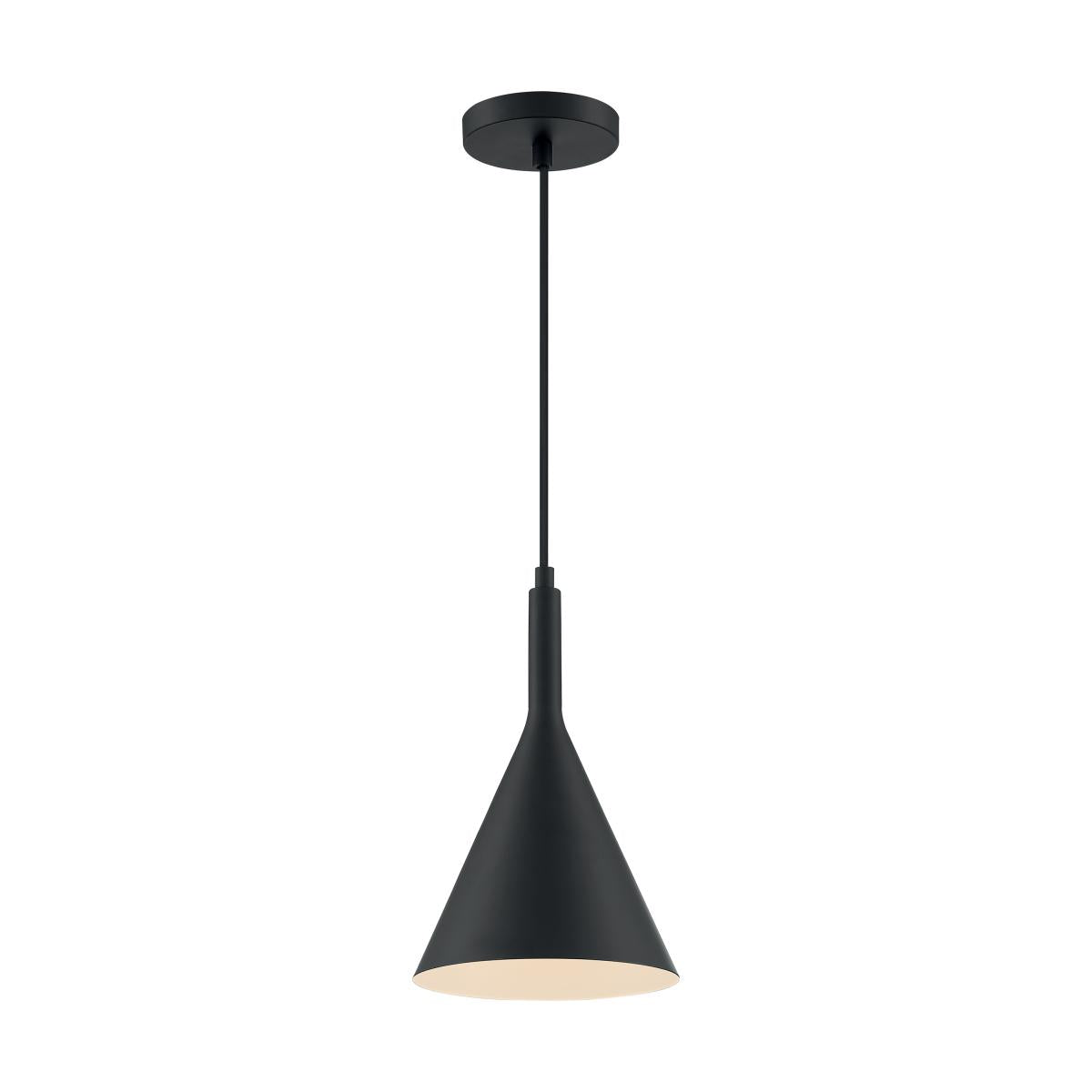 Nuvo 60-7127 Lightcap 1 Light Pendant with Matte Black Finish, 60W Max, 120V