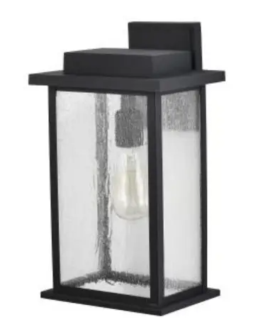 Nuvo 60-7376 Sullivan Wall Lantern w/Clear Seeded Glass, Large, Wattage 100W, Voltage 120V, Black