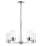 Nuvo 60-7635 Intersection Chandelier, Wattage 60W, Voltage 120V, Clear Glass/Polished Nickel