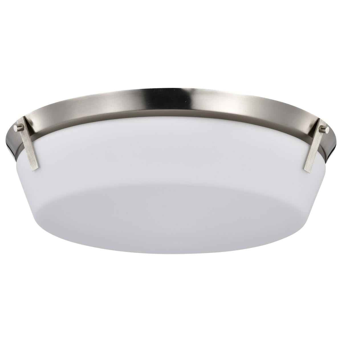 Nuvo 60-7761 Rowen 4 Light Flush Mount – Brushed Nickel Finish with Etched White Glass, 60W Max, 120V, cULus Listed