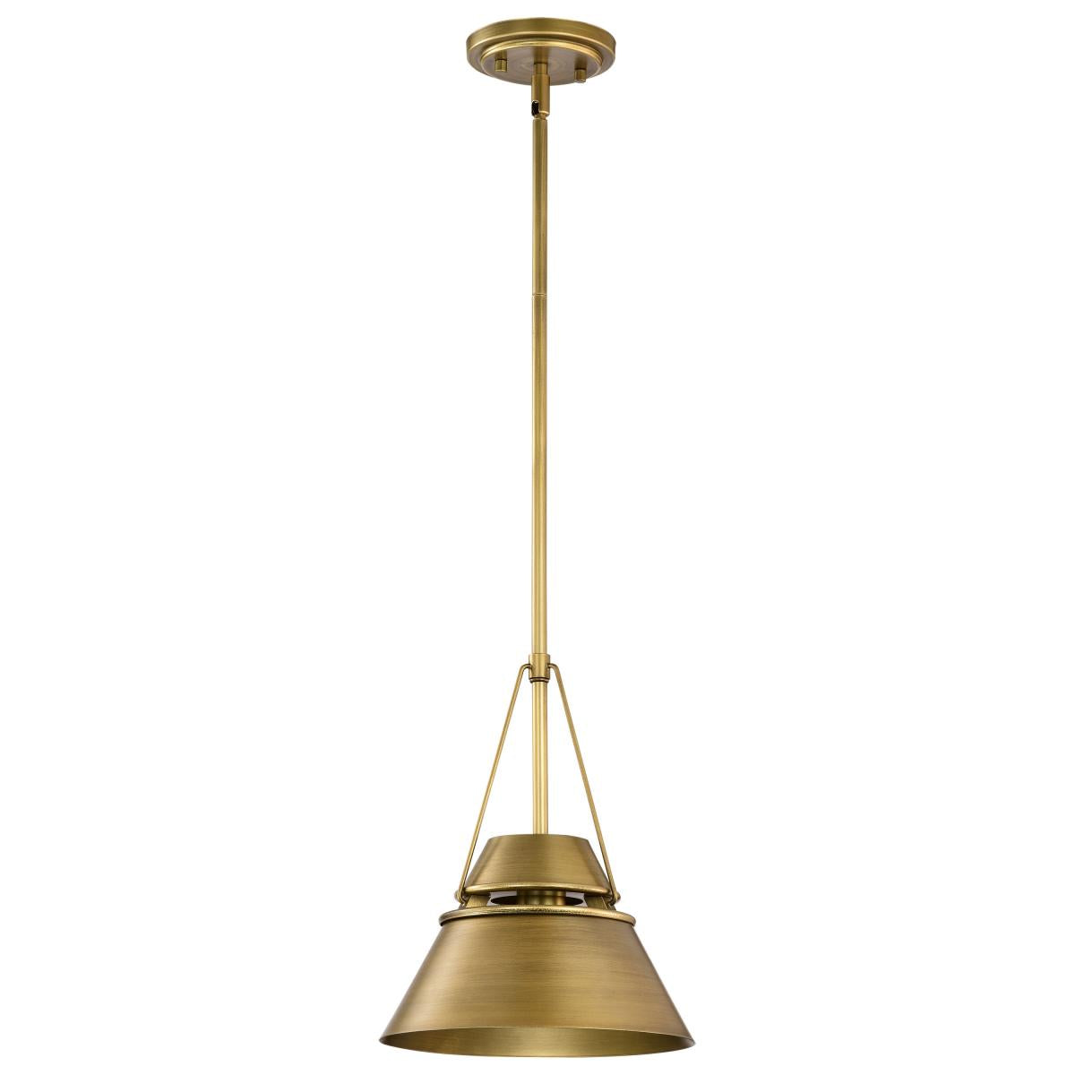 Nuvo 60-7777 Adina 1 Light Small Pendant – Natural Brass Finish, 60W Max, 120V, cULus Listed