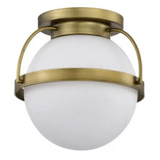 Nuvo 60-7781 Lakeshore Medium Flush Mount Fixture w/o Bulb, Voltage 120V, Natural Brass