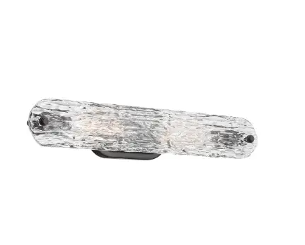 Nuvo 60-7812 Glacier Vanity Light Fixture w/o Bulbs, 2-Light, Voltage 120V, Matte Black