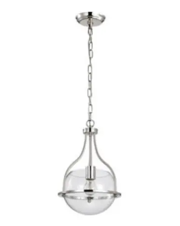 Nuvo 60-7816 10-in Amado Pendant Light Fixture w/o Bulb, Voltage 120V, Polished Nickel