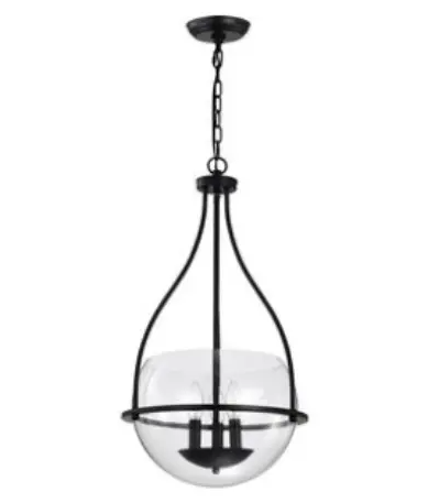 Nuvo 60-7820 14-in Amado Pendant Light Fixture w/o Bulbs, 3-Light, Matte Black
