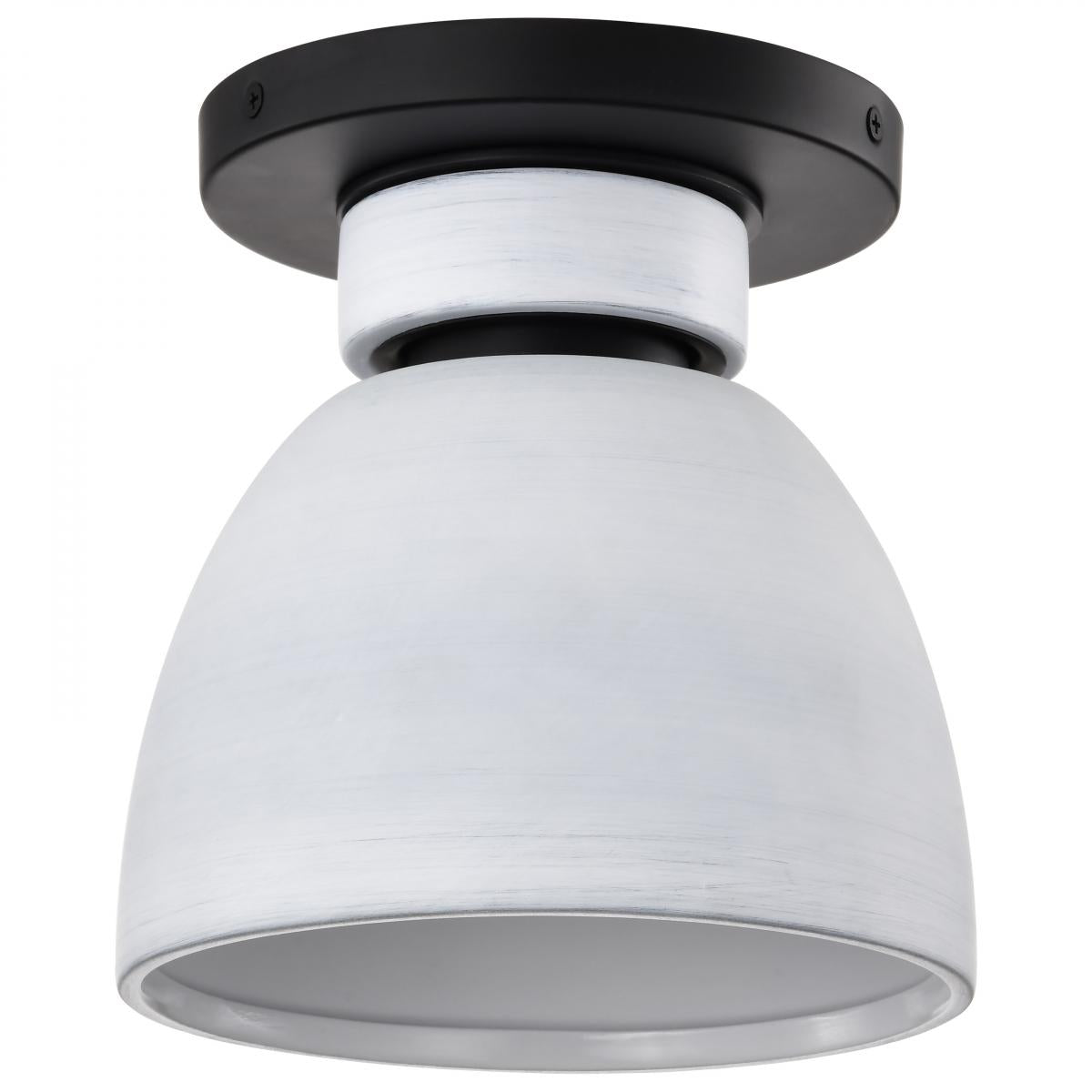 Nuvo 60-8011 Collins 8" Ceramic Flush Mount – Matte Black Finish with Gold Accents, 60W Max, 120V, cETLus Listed