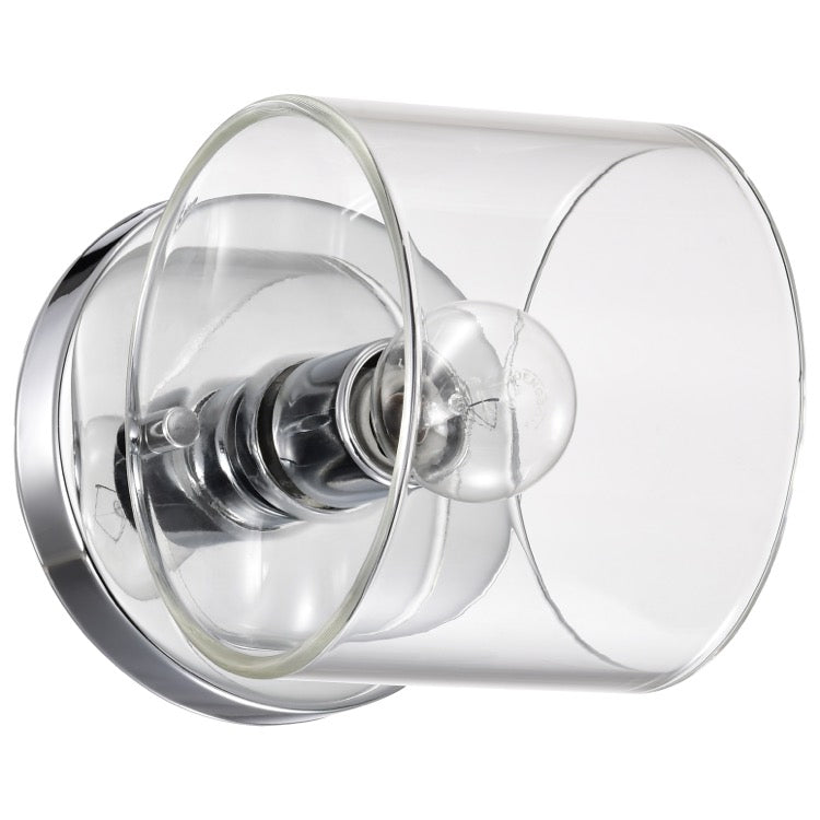 Nuvo 60-8071 Marlowe 1-Light Vanity Fixture - Polished Nickel / Clear Glass
