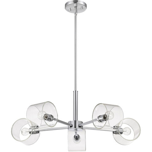 Nuvo 60-8075 Marlowe 5 Light 28 inch Polished Nickel Chandelier Ceiling Light