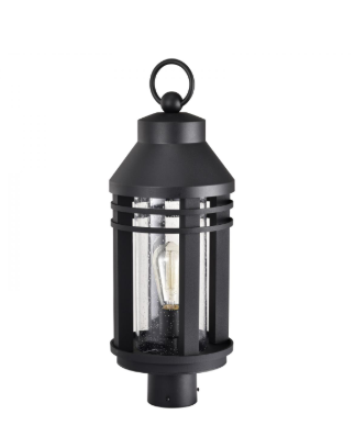 Nuvo 60-8105 Wilton; 1 Light Post Top; Matte Black with Clear Seeded Glass
